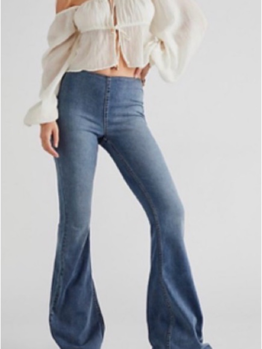 Free People High-Rise Blue Flare Jeans